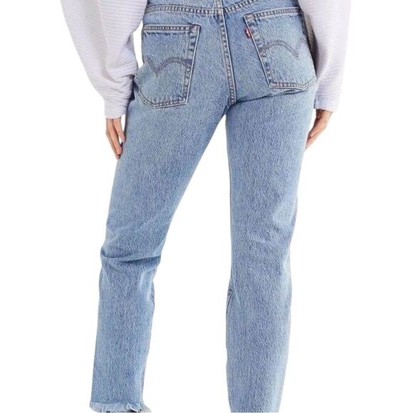 Levi’s Wedgie Straight button fly frayed size 31 sold at Free People comfy boho - Picture 2 of 6